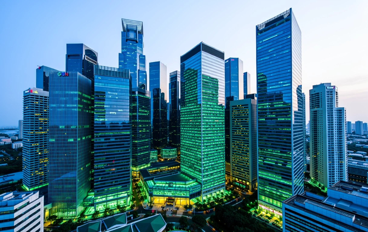Singapore financial district skyline